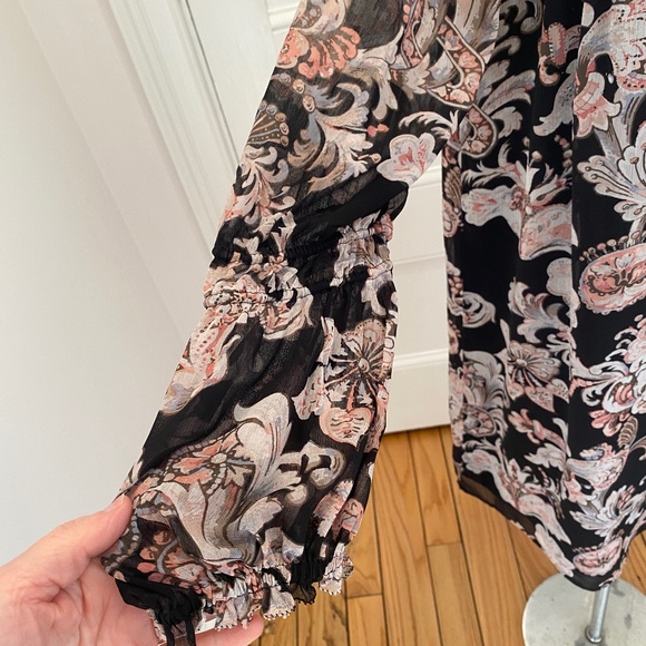 LOFT‎ Floral Black Dress with Lining - Size Small - Picture 6 of 14